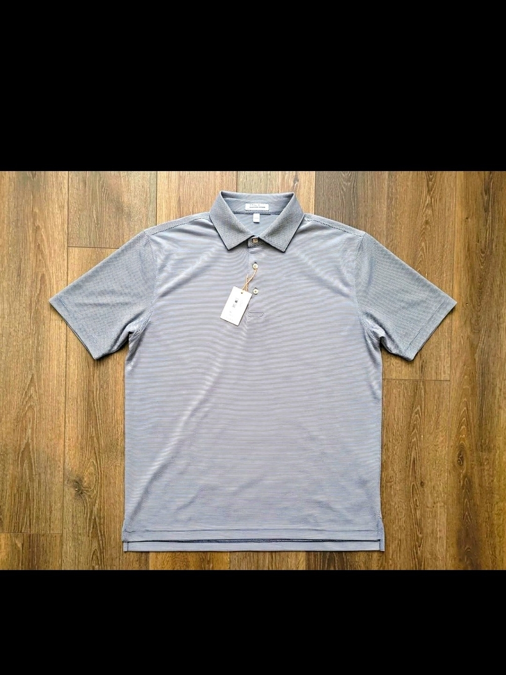 Peter Millar Men's Light Gray Striped Polo